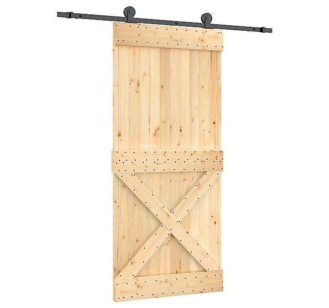 vidaXL Schiebetür Schiebetür mit Beschlag 95x210 cm Massivholz Kiefer günstig online kaufen