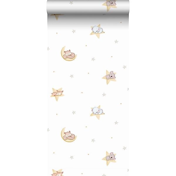 Sanders & Sanders Tapete Tiere Gelb Und Weiß 53 Cm X 10 M 640441 günstig online kaufen