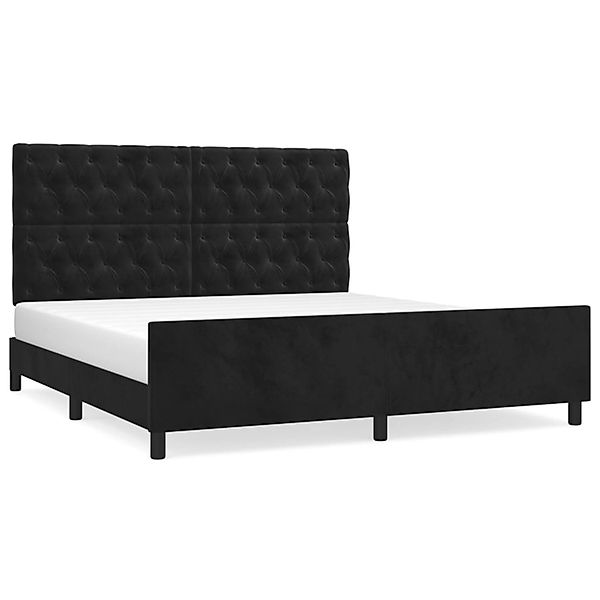 vidaXL Bettgestell mit Kopfteil Schwarz 160x200 cm Samt Modell 71371476 günstig online kaufen