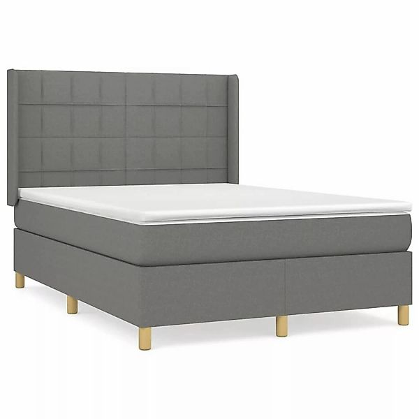 vidaXL Boxspringbett mit Matratze Dunkelgrau 140x200 cm Stoff1380083 günstig online kaufen