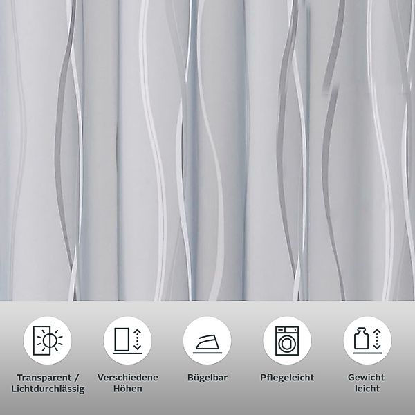 my home Gardine "Dimona" Ösen 2 Stk. tlg. 2er-Set, transparent, Voile, Poly günstig online kaufen