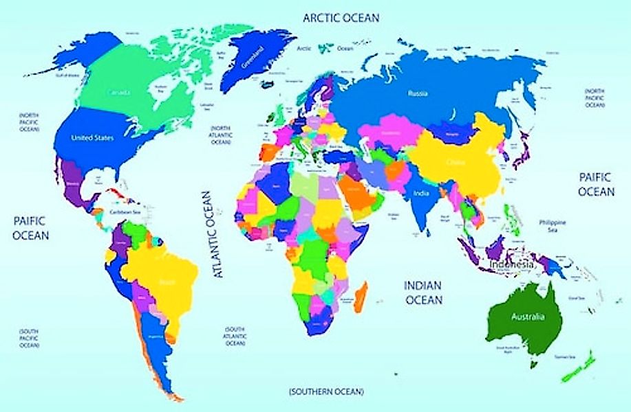Papermoon Fototapete World Map, glatt günstig online kaufen