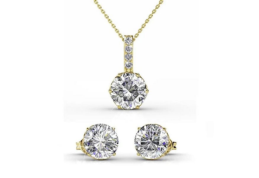 Ella Eisvogel Schmuckset Kristin Halskette & Ohrringe 18K Gold & Kristall ( günstig online kaufen