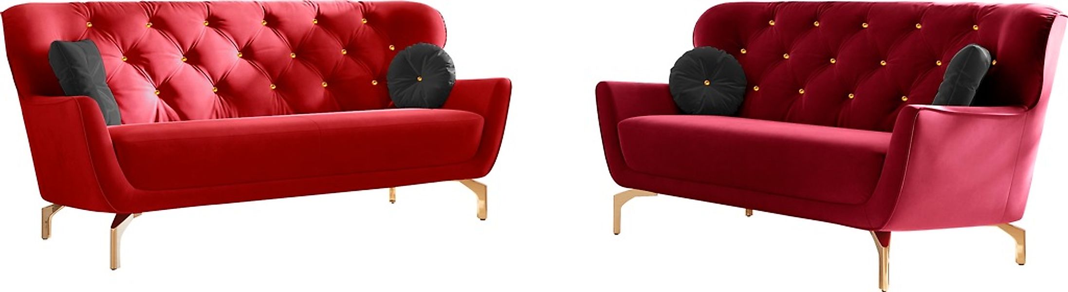 sit&more Polstergarnitur "Orient 3", (2 tlg.), inkl. 4 Zierkissen mit Stras günstig online kaufen