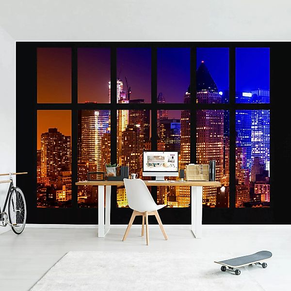 Fototapete Fenster Manhattan Sonnenaufgang günstig online kaufen
