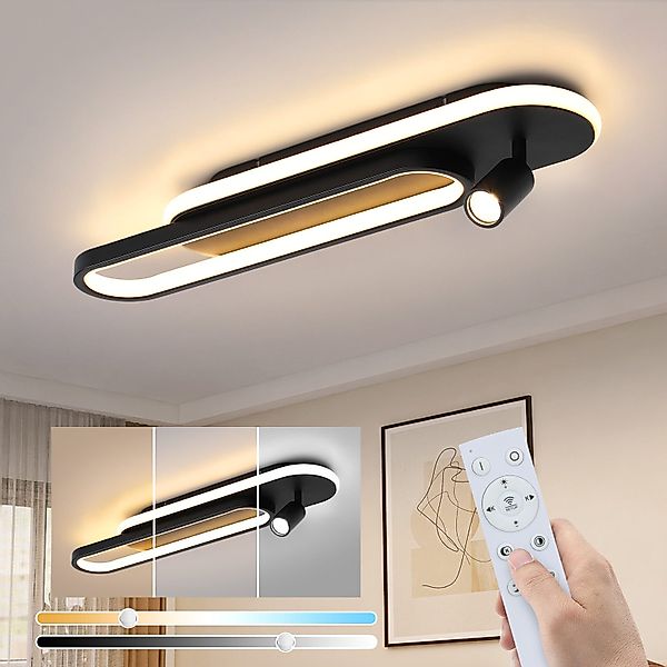 ZMH LED Deckenleuchte schwarz/weiß Modern Dimmbar günstig online kaufen