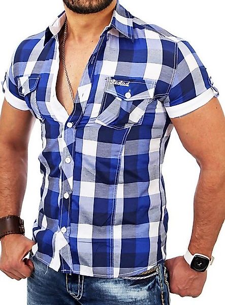 Reslad Kurzarmhemd Reslad Herren Kurzarm Hemd Oceanside RS-7065 kariertes K günstig online kaufen