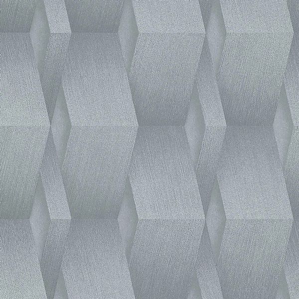 Bricoflor 3D Tapete Silber Grau Moderne Vliestapete Geometrisch Metallic Wa günstig online kaufen
