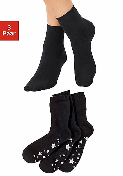 Lavana ABS-Socken Packung, 3 Stk. tlg. mit Antirutschsohle im Sterndesign günstig online kaufen