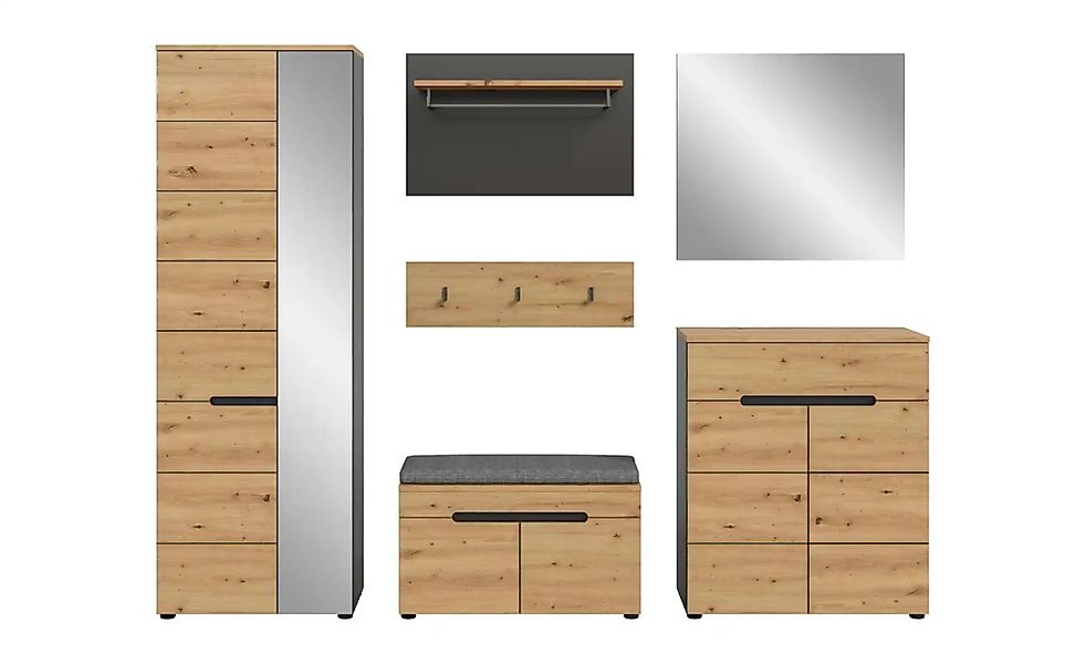 Garderobenkombination   ¦ grau ¦ Maße (cm): B: 255 H: 190 Garderoben & Klei günstig online kaufen