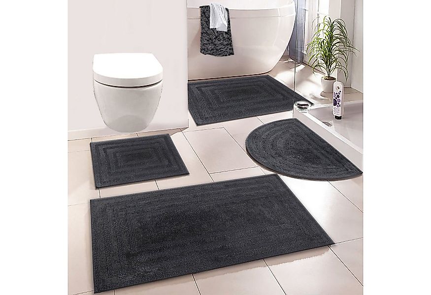 my home Badematte Inga, Rahmen, Badvorleger, Badezimmer Teppich, Höhe 18 mm günstig online kaufen
