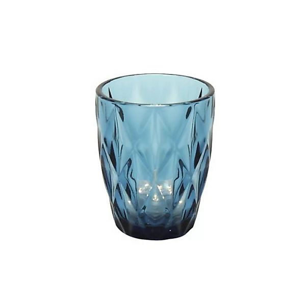 Wasserglas, Raute blau günstig online kaufen