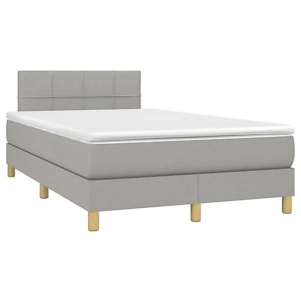 vidaXL Boxspringbett mit Matratze & LED Hellgrau 120x190 cm Stoff 3270088 günstig online kaufen