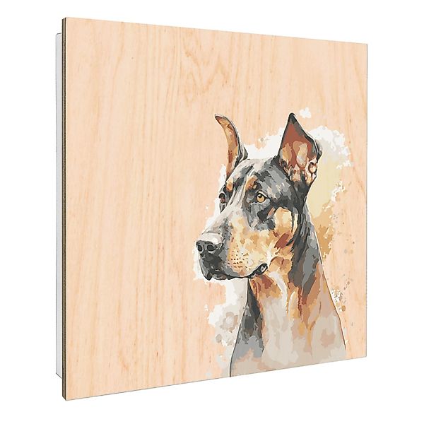 Banjado Schlüsselkasten mit Holzfront 30x30cm Weiß Scharnier Links 50 Haken günstig online kaufen