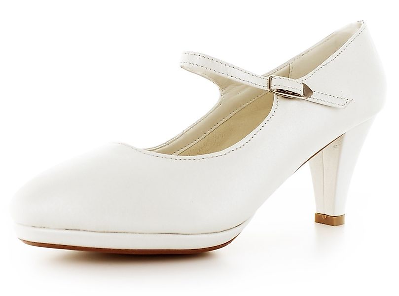 White Lady 836 Leder Brautschuhe mit Spange Spangenpumps günstig online kaufen