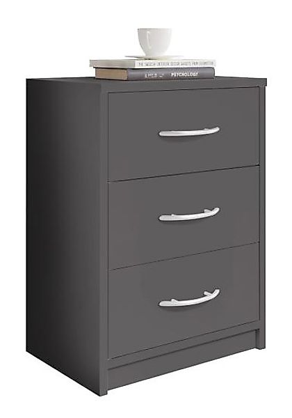 Nachtkommode 3 Schubladen PEPE von Pol-Power Graphit günstig online kaufen