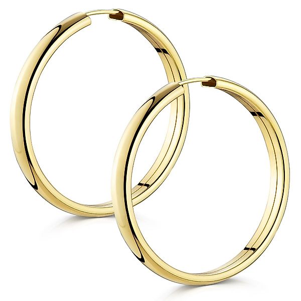 Materia Paar Creolen Damen Gold breit günstig online kaufen