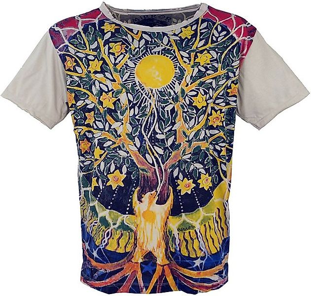 Guru-Shop T-Shirt Mirror T-Shirt - Tree of life/hellgrau Goa Style, Festiva günstig online kaufen