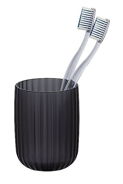 WENKO Zahnputzbecher WENKO Zahnputzbecher AGROPOLI BHT 7.50x10x7.50 cm grau günstig online kaufen