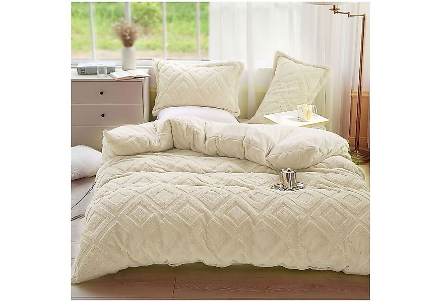 KEAYOO Bettwäsche TF, Polyester, 2 teilig, Flauschig warmes Teddy Plüsch wa günstig online kaufen