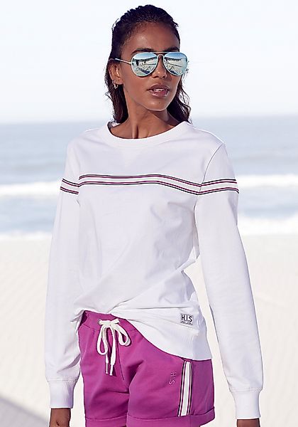 H.I.S Sweater, mit kontrastfarbigem Tape, Loungeanzug günstig online kaufen