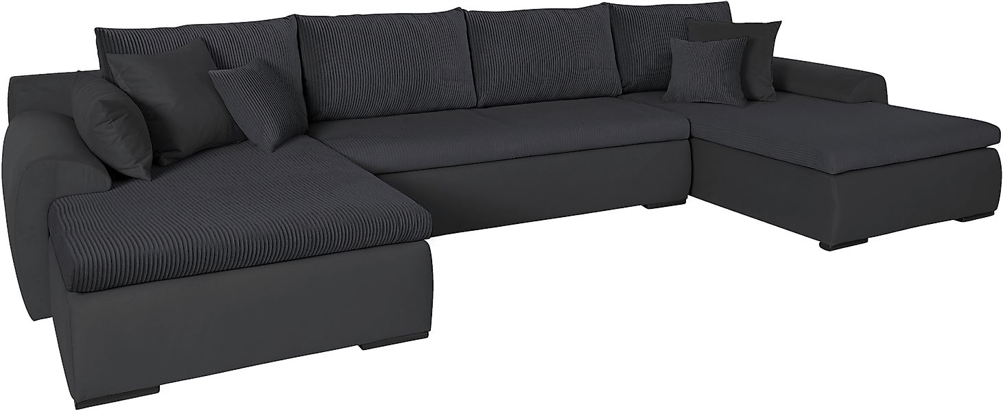 Home affaire Wohnlandschaft "Win U-Form" wahlweise mit Bettfunktion und Bet günstig online kaufen