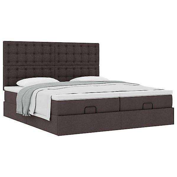 vidaXL Bett Ottoman-Bett mit Matratzen Dunkelbraun 160x200 cm Stoff günstig online kaufen