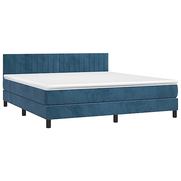 vidaXL Boxspringbett mit Matratze & LED Dunkelblau 160x200 cm Samt 3134535 günstig online kaufen