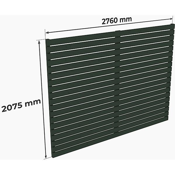 Holzbrüder Carport-Rückwand Ralf Fichte 207,5 cm x 276 cm Chromoxidgrün günstig online kaufen