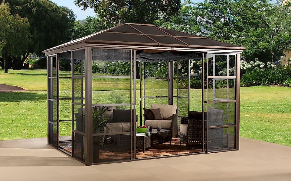 Sojag Pavillon "Castel 10x12", (Set), BxT: 297x362 cm, inkl. Sonnensegel günstig online kaufen