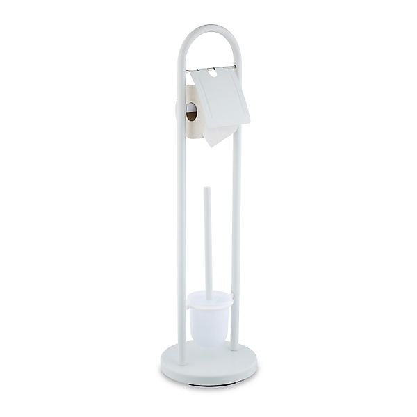 relaxdays WC-Garnitur aus Edelstahl, Weiß günstig online kaufen