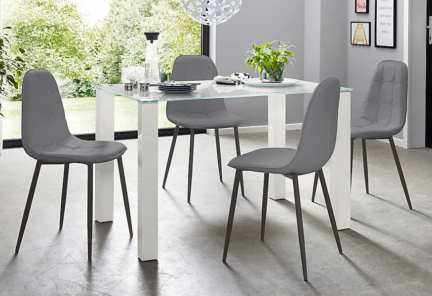 INOSIGN Essgruppe Set, 5 Stk. tlg. mit Glastisch, Breite 120 cm günstig online kaufen