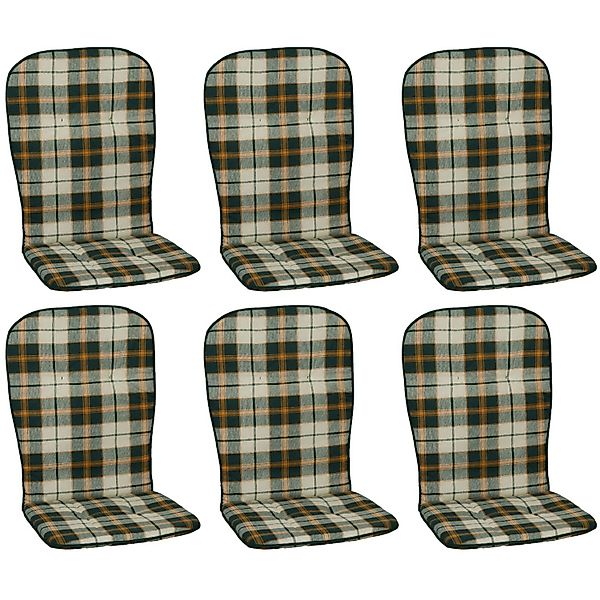 Beo Sitzauflage Hochlehner Mono 6er-Set Grün kariert günstig online kaufen