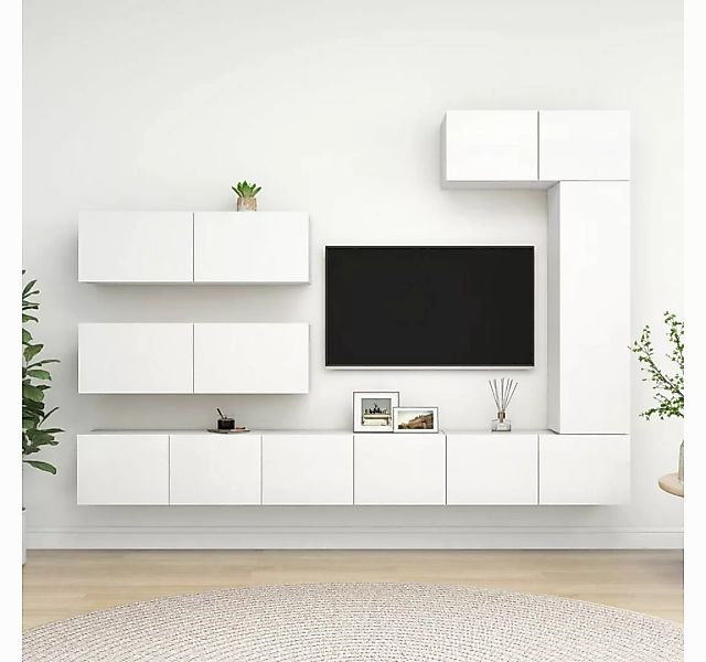 vidaXL TV-Schrank 7-tlg TV-Schrank-Set Weiß Spanplatte günstig online kaufen