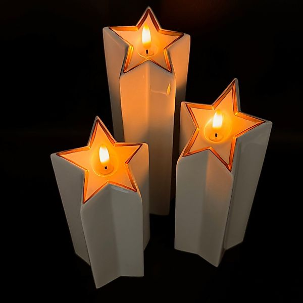 Online-Fuchs LED-Kerze 3er Set Sternkerzen aus günstig online kaufen