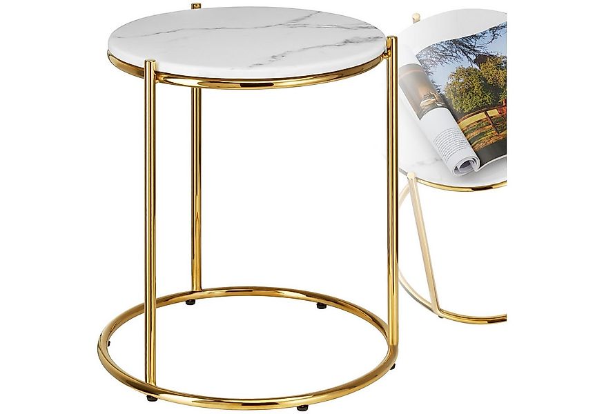 tectake Beistelltisch Couchtisch Ellsa, hochwertige Marmorplatten, solide S günstig online kaufen