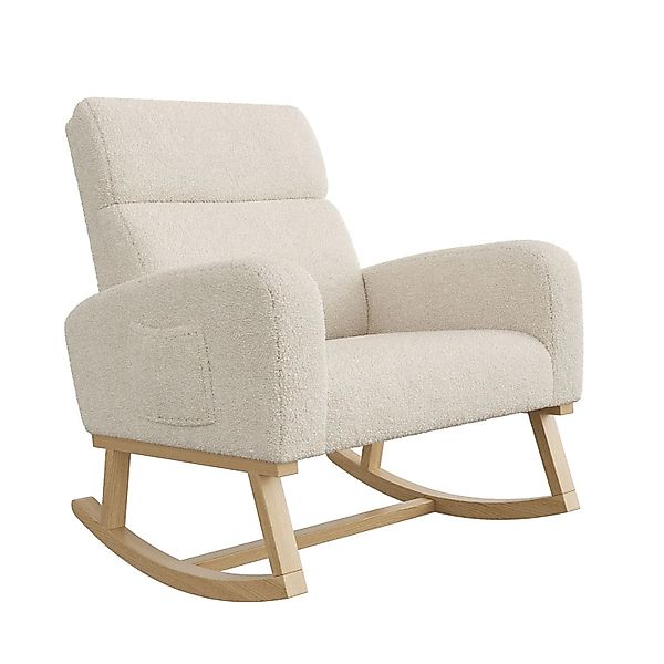 PXloue Schaukelstuhl für Wohnzimmer Relaxsessel mit Beinen aus Massivholz B günstig online kaufen
