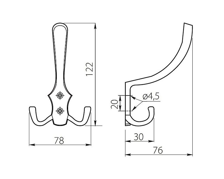 MS Beschläge Kleiderhaken Wandhaken Huthaken Kleiderhaken WP59 Metallhaken günstig online kaufen