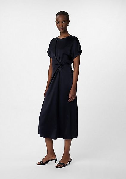 comma Midikleid Kleid Fließendes Satinkleid mit Knotendetail günstig online kaufen