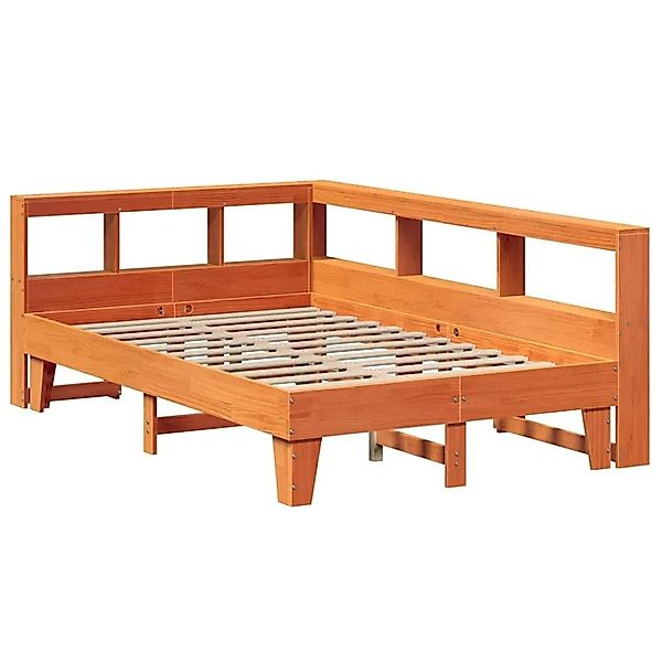 vidaXL Massivholzbett mit Regal ohne Matratze Wachsbraun 120x190 cm 3324558 günstig online kaufen