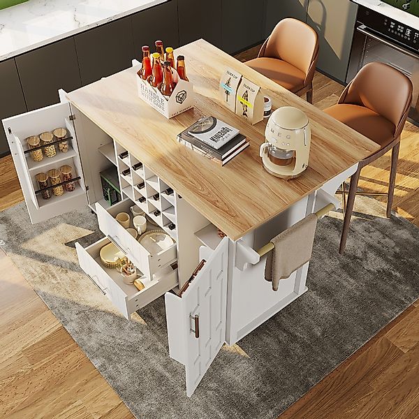 STILVORA Küchenwagen mit Trennwänden,Kücheninsel Buffetschrank mit günstig online kaufen