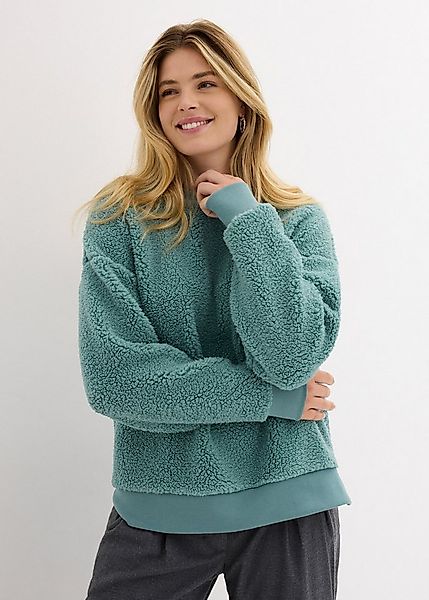 bonprix Fleecepullover Oversize-Passform, mit Teddy-Obermaterial, aus Polye günstig online kaufen