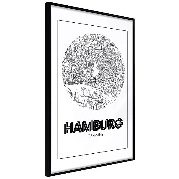 Poster - City Map: Hamburg (round) günstig online kaufen
