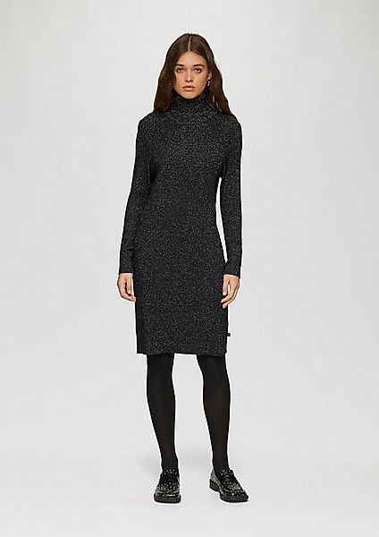 QS Minikleid Kleid Schmal geschnittenes Rippstrickkleid mit Glitzereffekt günstig online kaufen