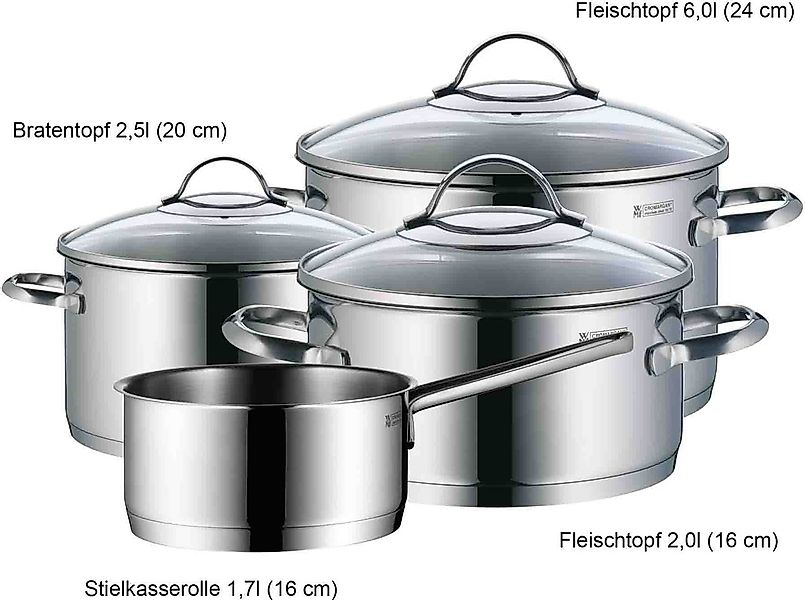 WMF Topf-Set »Provence Plus«, 4-teiliges Induktions Töpfe Set mit Glasdecke günstig online kaufen