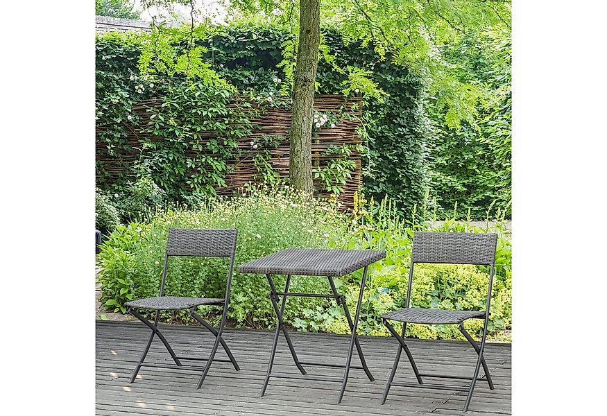 Outsunny Gartenlounge-Set mit 2 Stühle, Tisch, (Outdoor Balkonmöbel für 2 P günstig online kaufen