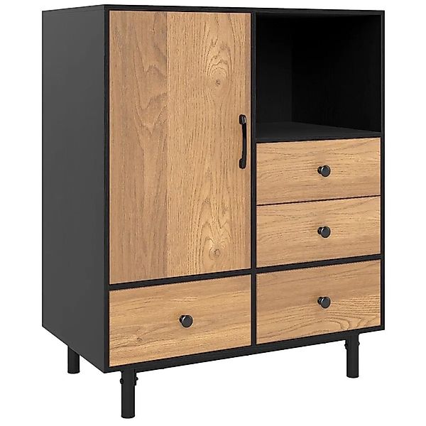 Costway Freistehender Kommode Seitenschrank Schwarz 80 x 45.5 x 97.5 cm günstig online kaufen