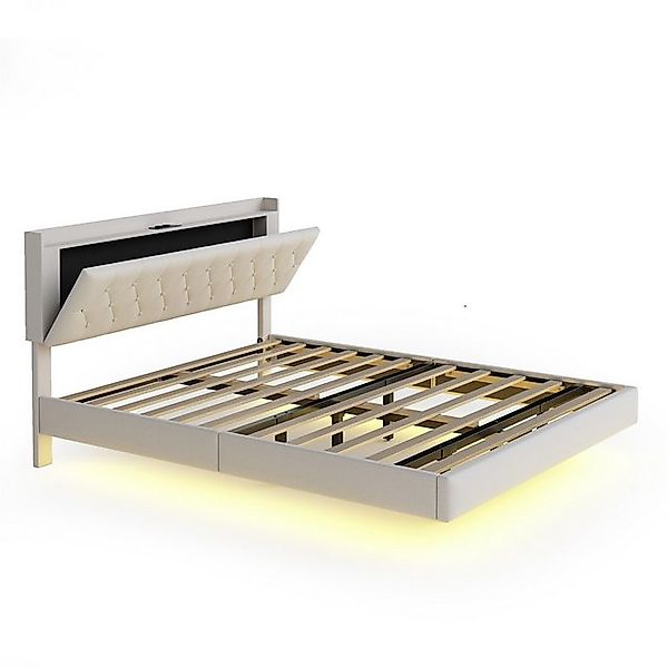 STILVORA Polsterbett 140×200 Doppelbett mit Matratze,Bettgestell mit USB un günstig online kaufen