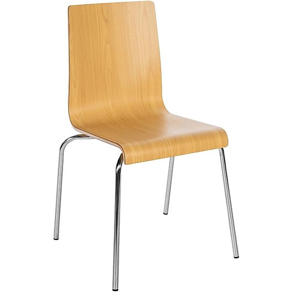 DELUKE Besucherstuhl GENEVA Holz Natura 49x49x85cm Konferenzstuhl Wartezimm günstig online kaufen