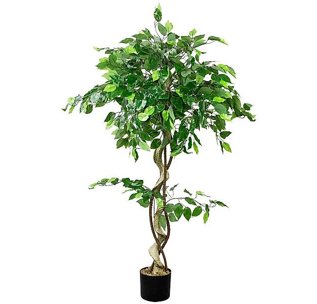 Kunstbaum Kunstpflanze Kunstbaum Künstliche Pflanze Ficus Benjamin 120 cm F günstig online kaufen